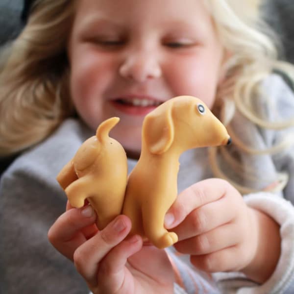 2-pak stressbold / klemmebold - hund - strækbar