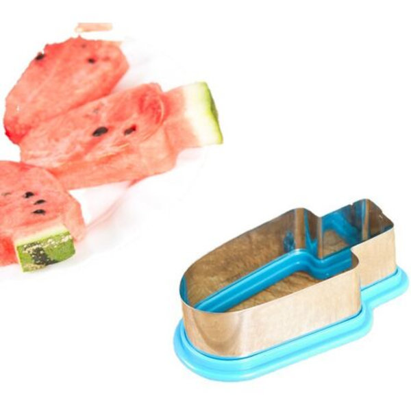 Multifunksjonell Vannmelonskutter Vannmelonform Fruktskutter Kakeform Kjøkkenhakker DIY-verktøy Grønnsaks- og fruktskive (Blå)