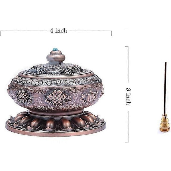 Røgelsespindholder Tibetansk Lotus Kobberlegering (Pind/Kegle/Spiral Røgelse)