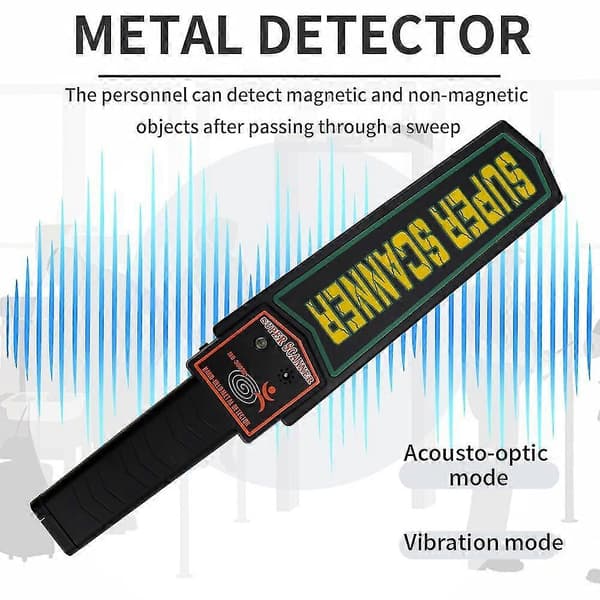 Handhållen metalldetektor högsensitiv scanner, för flygplats- och skolsäkerhetskontroll