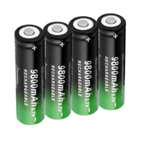 4 kpl 18650 3,7 V 9800 mAh litiumioniakku LED-taskulampulle, sähköautolle, sähköpyörälle, varavirtalähteelle, kannettavalle tietokoneelle