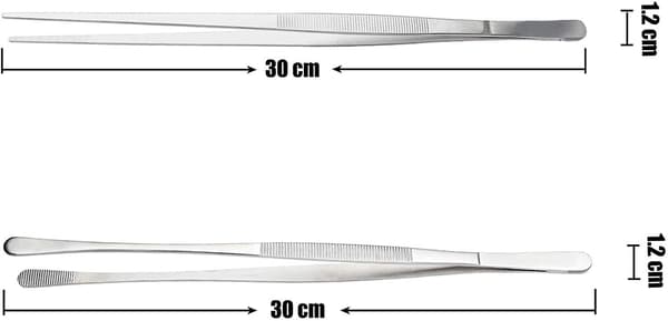 Rustfrit Stål Køkken Tænger - Præcisions Køkken Tænger - 2 Styk, 30cm