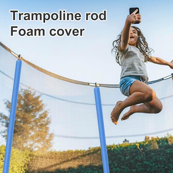 Hopeup 12 st skumrör Lätt att installera Vattentät Cylindrisk Tvättbar Återanvändbar Anti-kollisionsskydd Blå Trampolin Stång Skumrör Grepp För Chil