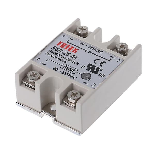 Solid State Relämodul Ssr-25 Aa 25a 250v 80-250v Ac Ingång 24-380v Ac Utgång