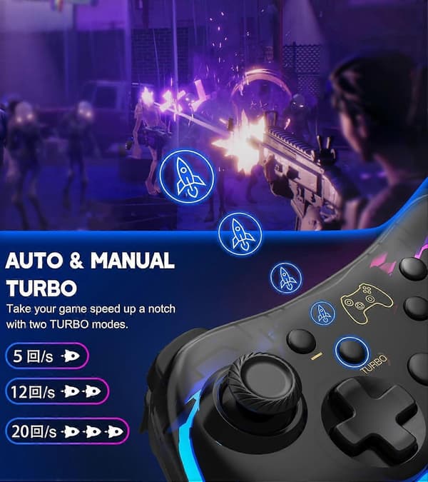 Switch Controller Kompatibel med Switch/Lite/OLED Controller, Switch Pro Controller Med RGB Åndende LED