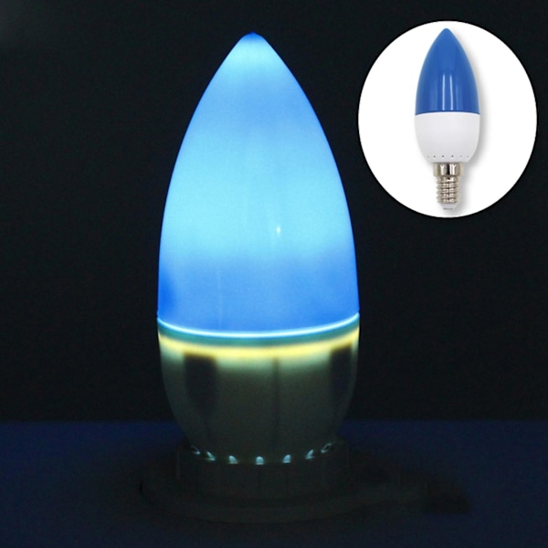 3x E14 LED Farvede Lyspære Spidser, Farvede Lys, Blå