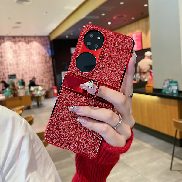 Yhteensopiva Huawei P50 Pocket -kotelon kanssa Epoksi Kova PC-rengasjalusta Puhelinkuori