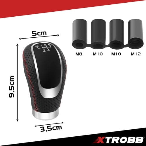 Gear knob universal PU leather 5/6-speed manual M8-M12