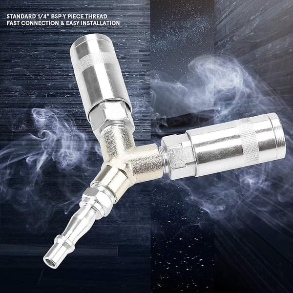 1/4\" Bsp Y-koppling 3-vägs snabbkoppling för luftpumpkompressor