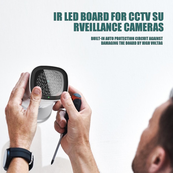 IR Infrarød LED-kort 940nm 48stk IR LED-er Usynlig om natten Ingen eksponering Lyspanel for IR Illuminator CCTV-tilbehør