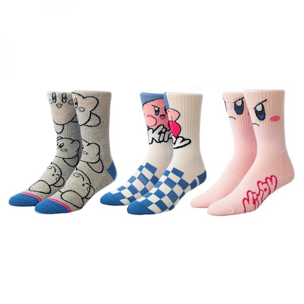 Nintendo Kirby 3-pack med damstrumpor i casual crew-modell