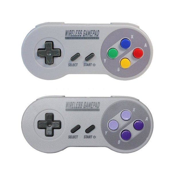 Trådløs spillkontroll 2.4G Gamepad Joypad Joystick Kompatibel med SNES Mini PC Windows NS Switch Fargerike knapper