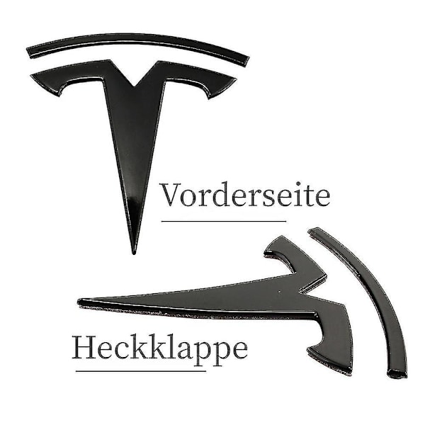 t Emblem Front & Rear Decal Wrap för Tesla Alla Modeller (1 Par)