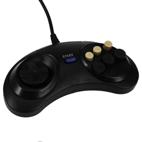 Klassisk Retro 6 Knapper Kablet Håndtak Spillkontroller GamePad JoyStick Joypad for SEGA MD2 PC MAC Mega Drive Spilltilbehør