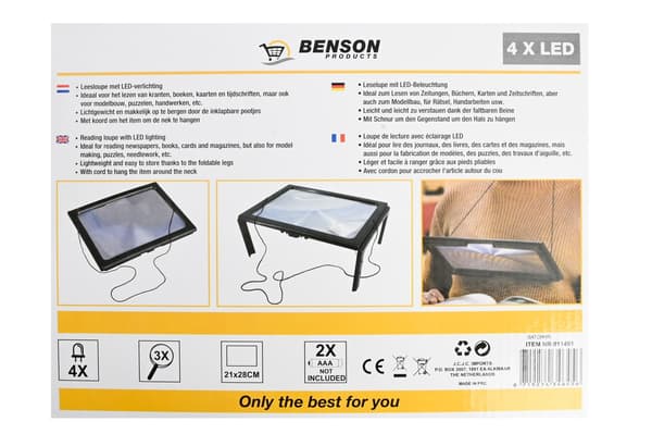 Suurennuslasi A4 4 LED-valolla