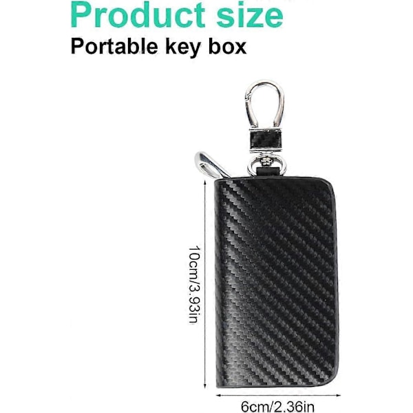 1 Svart Bilnyckel Fob, Läder Bilnyckel Fob, Nyckel Fob Skydd, PU Läder Nyckel Fob Skydd med Bilnyckelring, Mini Myntficka, Nyckel Fob Skydd för W