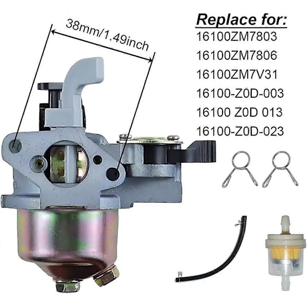 Forgasser for Honda 152F GXH50 GX100 G100U MBX10 G100 G150 154F 156F 2,2HP-3hk Mixer Belle Loncin Bensinmotor 16100-Z0D-003 1610