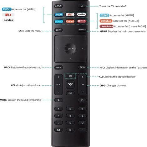 Universell erstatningsfjernkontroll for VIZIO XRT136 smarte TV-er