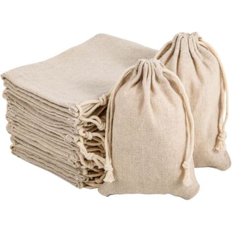 50 stk. bomullsfilterpose 10×12 cm gjenbrukbar stoffpose jute pose med snordesign for teinfusjon krydder braisering dekoktering suppefiltrering