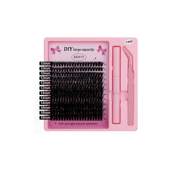 False Eyelash Set (240 Clusters) - Natural Look, Reusable, DIY Application Model 2