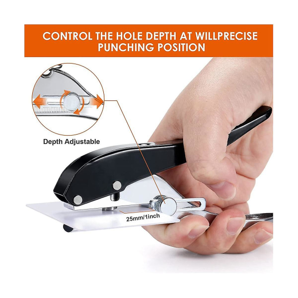 8mm Heavy Duty Single Hole Puncher for Paper Crafting, 20 Sheet Punch Capacity, Rund Puncher Tang P