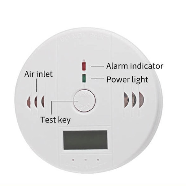 2-pack rökdetektor och kolmonoxiddetektorlarm med LCD-display A