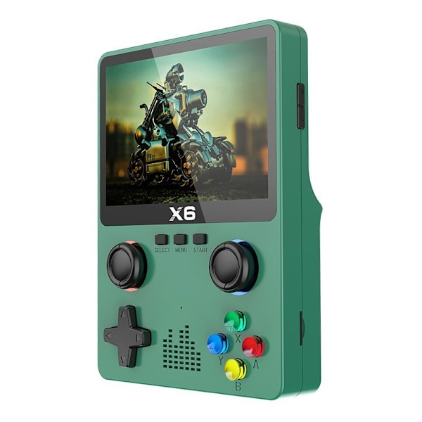 X6 3.5 Tommers IPS Skjerm Håndholdt Spillkonsoll Dobbel Joystick 11 Emulator GBA/PS1 Videospillkonsoll