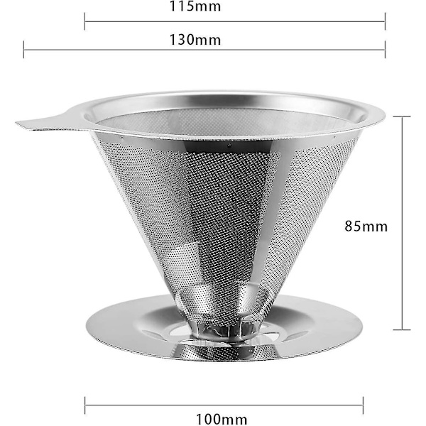 Papirfri gjenbrukbar kaffefilter i rustfritt stål