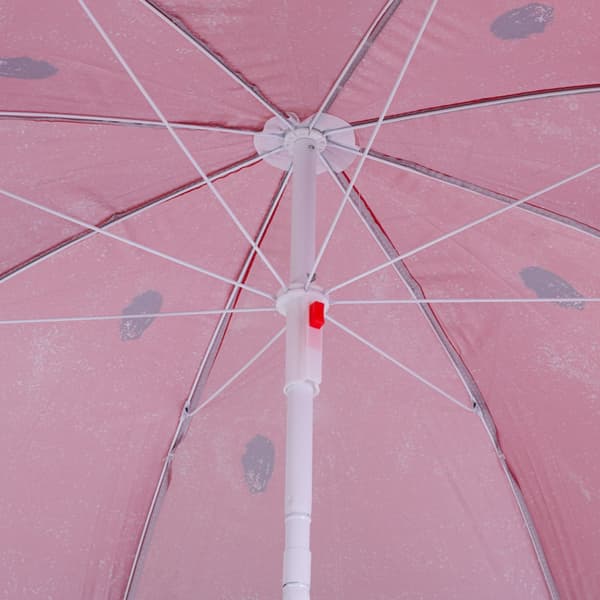 Beach umbrella 150 cm UV protection adjustable height foldable watermelon