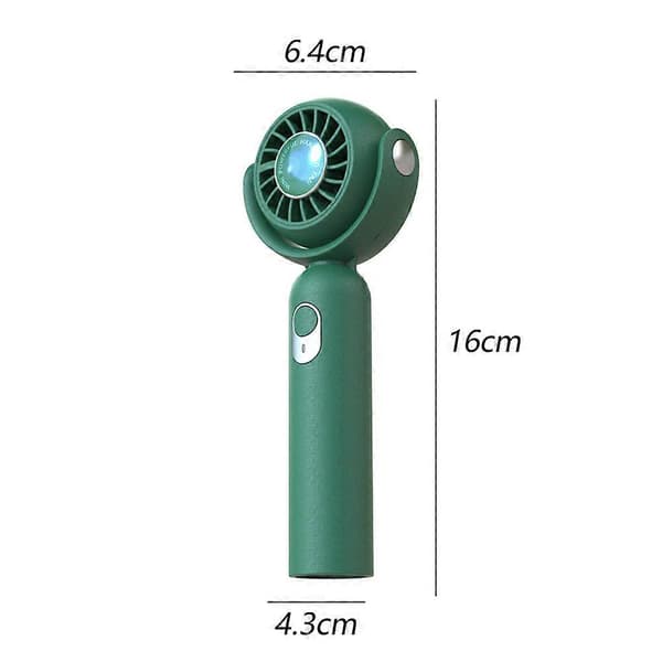 Bærbar Håndholdt Ventilator, Halsventilator, Mini Bordventilator, Multifunktionsventilator - FARVE: grøn