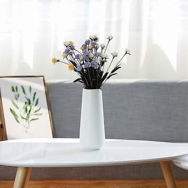 Keramisk blomvas för heminredning, Design Box-förpackning, 28 cm, Matt vit