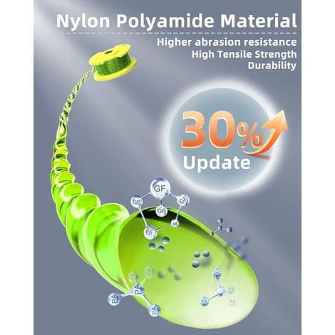 7-pakks erstatningssnelle for Ryobi One+ AC14RL3A 18v 24v 40v gresstrimmere, 2 mm diameter snelle, 3,3 m lengde (6 trimmertråder, 1 C