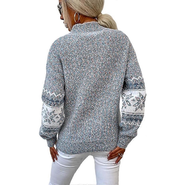 Dame Casual Leopard Print Strikket Pullover Sweater Langærmet Rund Hals Jumper Toppe XL