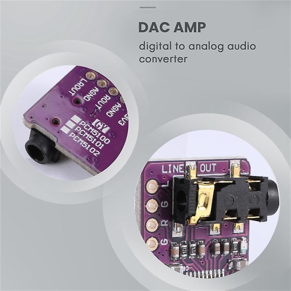 Pcm5102 I2s Iis Digital Audio Dac Dekoder Modul Stereo Dac Digital-till-analog Konverter Röst Modul