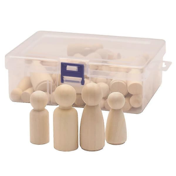 50 stk Mini Trefigurer Barn DIY Graffiti Trefigur Håndverk Leker - Bra