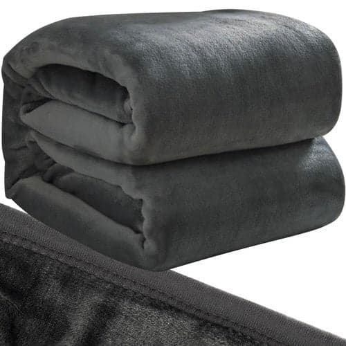 Microfiber Blanket Grey 200x160 cm Polyester, Machine Wash 30°