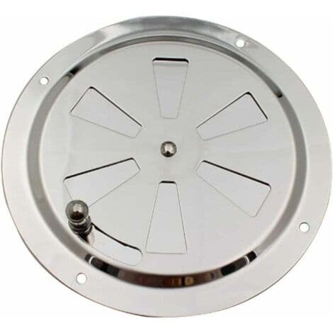 Rund Ventilationsrist, Justerbar Ventilationsåbning i Rustfrit Stål, Luftindtag og -udtag 125mm