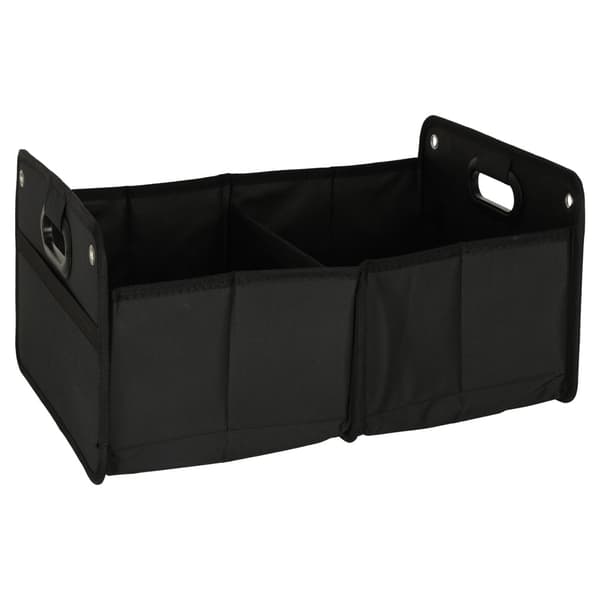 Car Trunk Organizer 2 Compartments + Mesh Pocket Black 47x44 cm