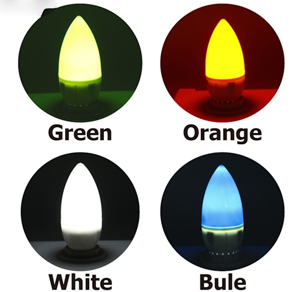 3x E14 LED Fargede Lyspærer med Stearinlysform, Fargede Lyspærer, Blå