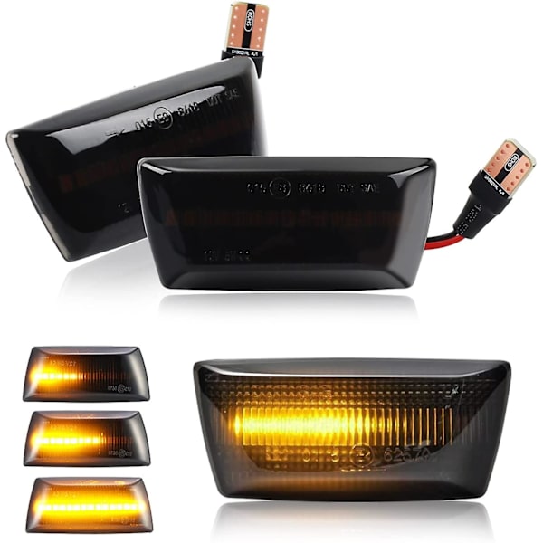 Dynamisk sidoblinkers, LED-blinkers, rökfärgade, ersättning för V-auxhall O-pel Adam Astra H Corsa D Corsa E Insignia