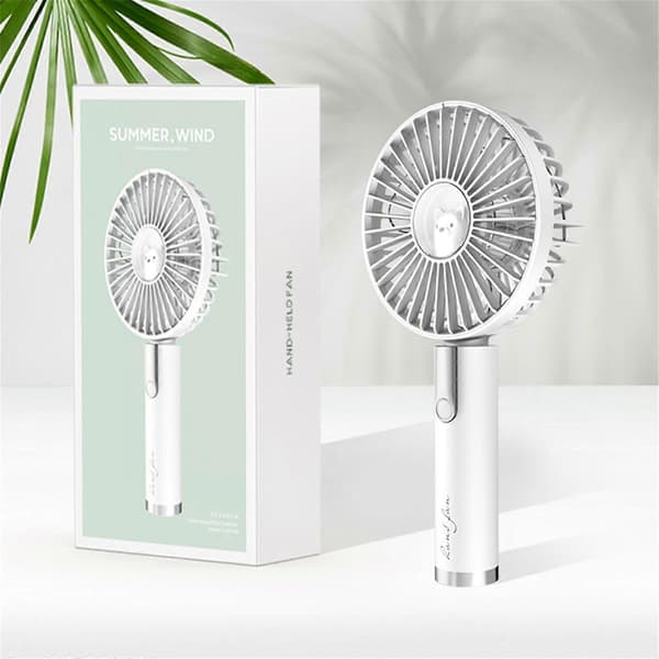 Bærbar USB Håndholdt Ventilator Genopladelig Mini Elektrisk Ventilator - FARVE: WH