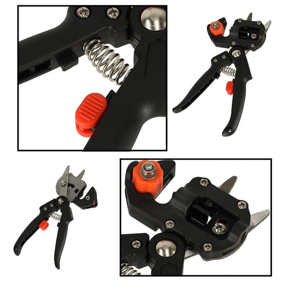 Grafting Shears with 3 Interchangeable Blades V/U/Omega and Grafting Knife