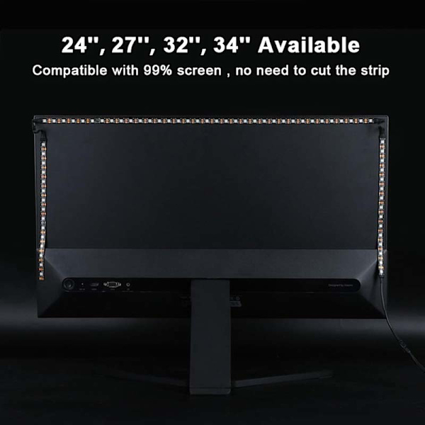 Gaming Ambilight RGBIC LED for 27″ Screen – PC Sync, Multicolor