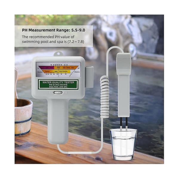 2-i-1 pH-klormeter 0,5-6,0 ppm Cl2 niveau tester Pool vandkvalitetsmonitor Håndholdt Analysator til Swimmingpool