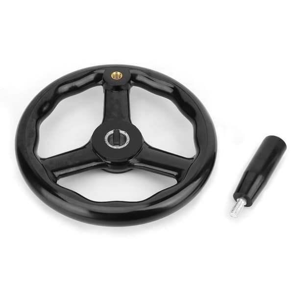 Black Non-slip Bakelite 3-Spoke Lathe - 200*18 mm