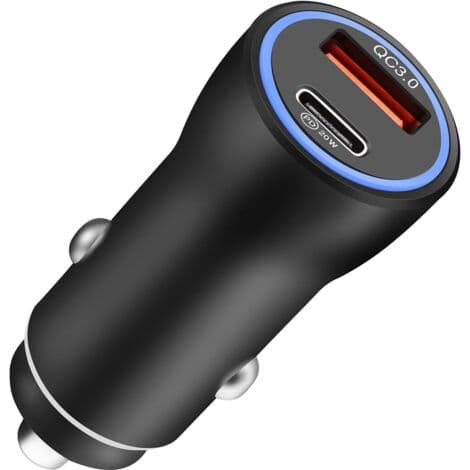 USB Billader PD&QC, Hurtiglader iPhone Bil, Rask USB Sigarettennerlader, Mini Billader