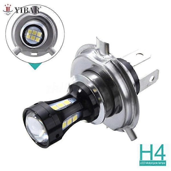 12-24v H4 3030 18 SMD LED Motorcykel Forlygte Pære 6500K
