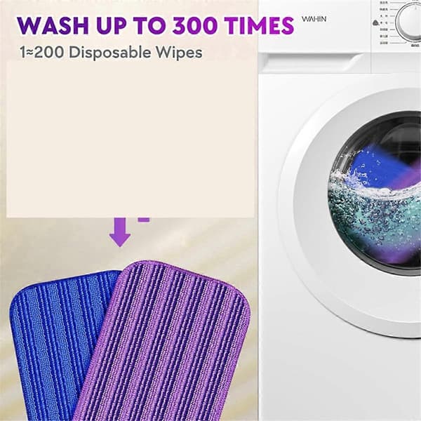 Återanvändbara moppdynor kompatibla med Wet Jet Mop - 6-pack påfyllning tvättbara mikrofibermoppdynor 3 lila 3