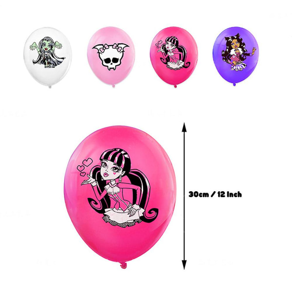 Monster High Tema Grattis på födelsedagen Party Supplies Kit Banner Ballonger Tårta Toppers Dekorationer