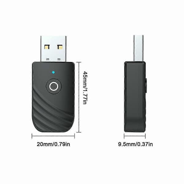 Trådløs USB Bluetooth 5.0 Audio Sender Mottaker 3 i 1 Adapter For PC TV Bil